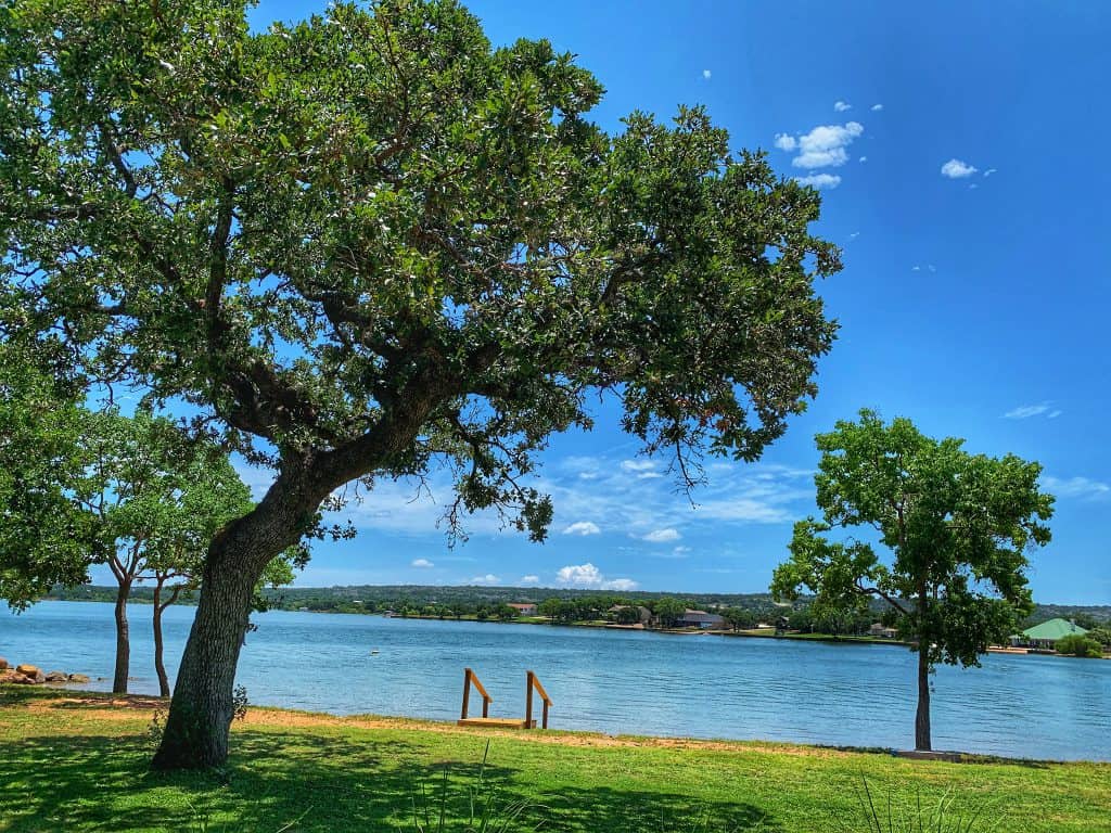 Image of Lake Buchanan taken near our Texas lake cabin rentals at Willow Point Resort!