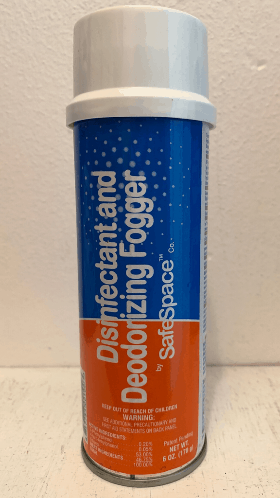 Image of a disinfectant fogger. One of the extra safety measures we are taking to ensure cabin cleanliness.